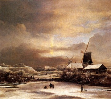 Ruisdael Jacob Issaksz Van Winter Landscape genre Pieter de Hooch Oil Paintings